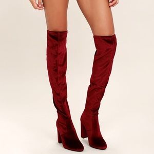 Steve Madden Emotions Thigh High Boots (Burgundy)